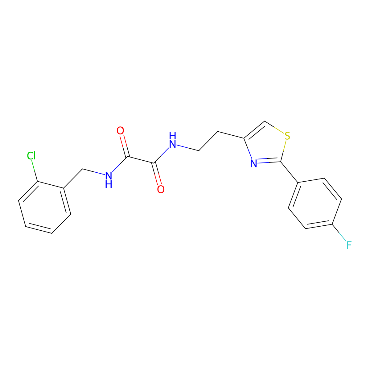 N1-(2-chlorobenzyl)-N2-(2-(2-(4-fluorophenyl)thiazol-4-yl)ethyl)oxalamide molecular structure, CAS 1211428-35-1