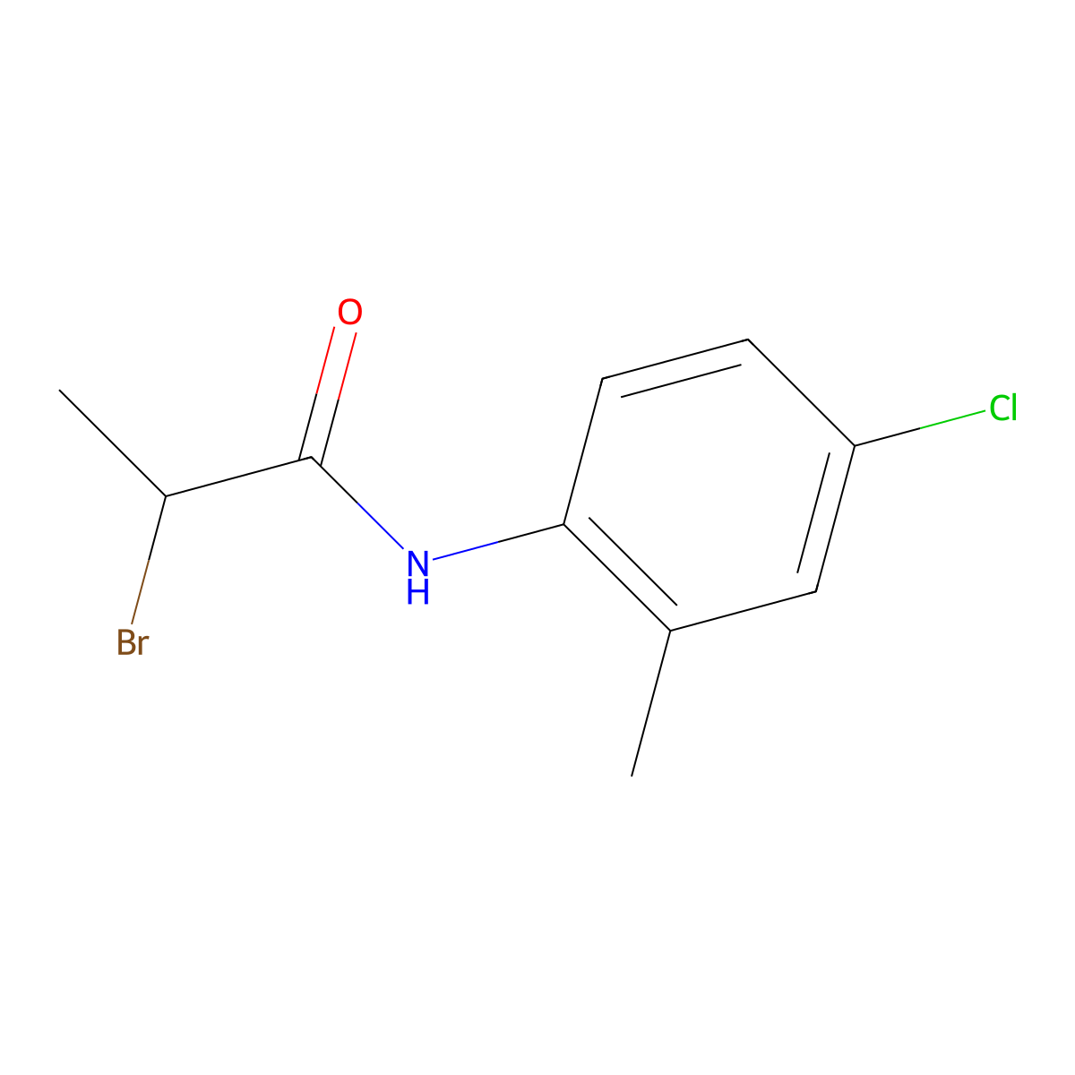 2-Bromo-N-(4-chloro-2-methylphenyl)propanamide molecular structure, CAS 1211429-36-5