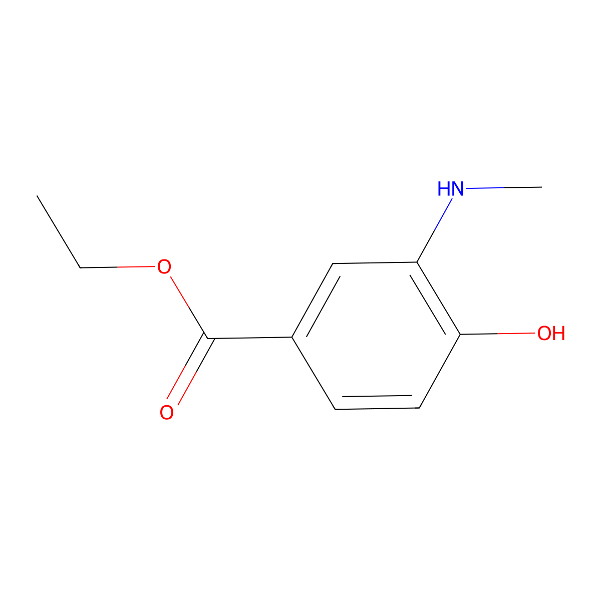 Ethyl 4-hydroxy-3-(methylamino)benzoate molecular structure, CAS 1211430-36-2