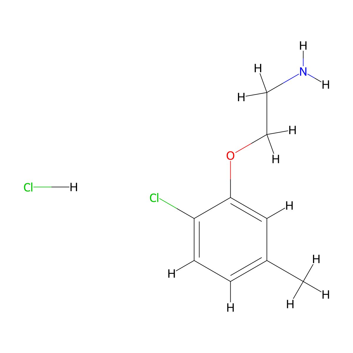[2-(2-Chloro-5-methylphenoxy)ethyl]amine hydrochloride molecular structure, CAS 1211430-57-7