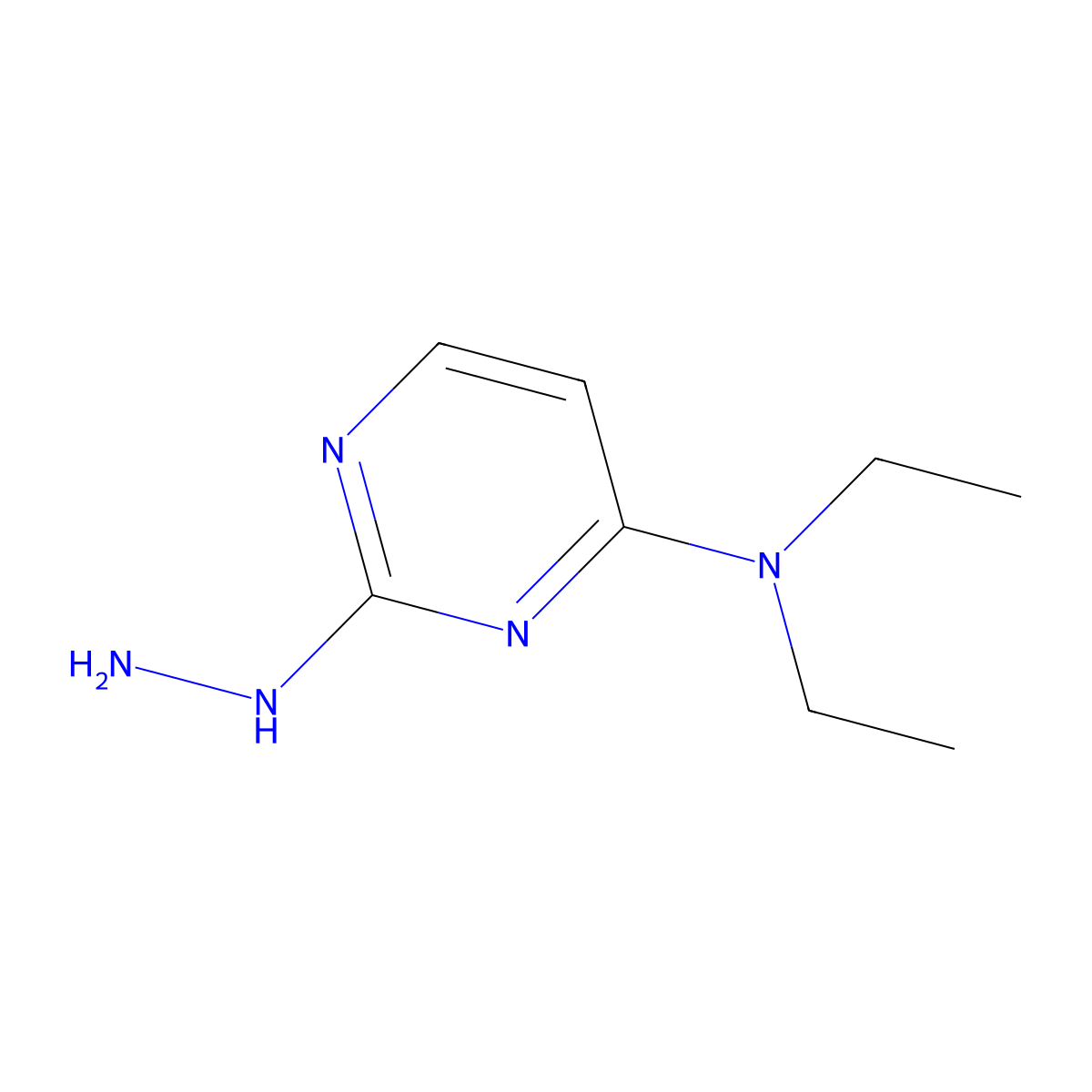 N,N-diethyl-2-hydrazinylpyrimidin-4-amine molecular structure, CAS 1211430-85-1