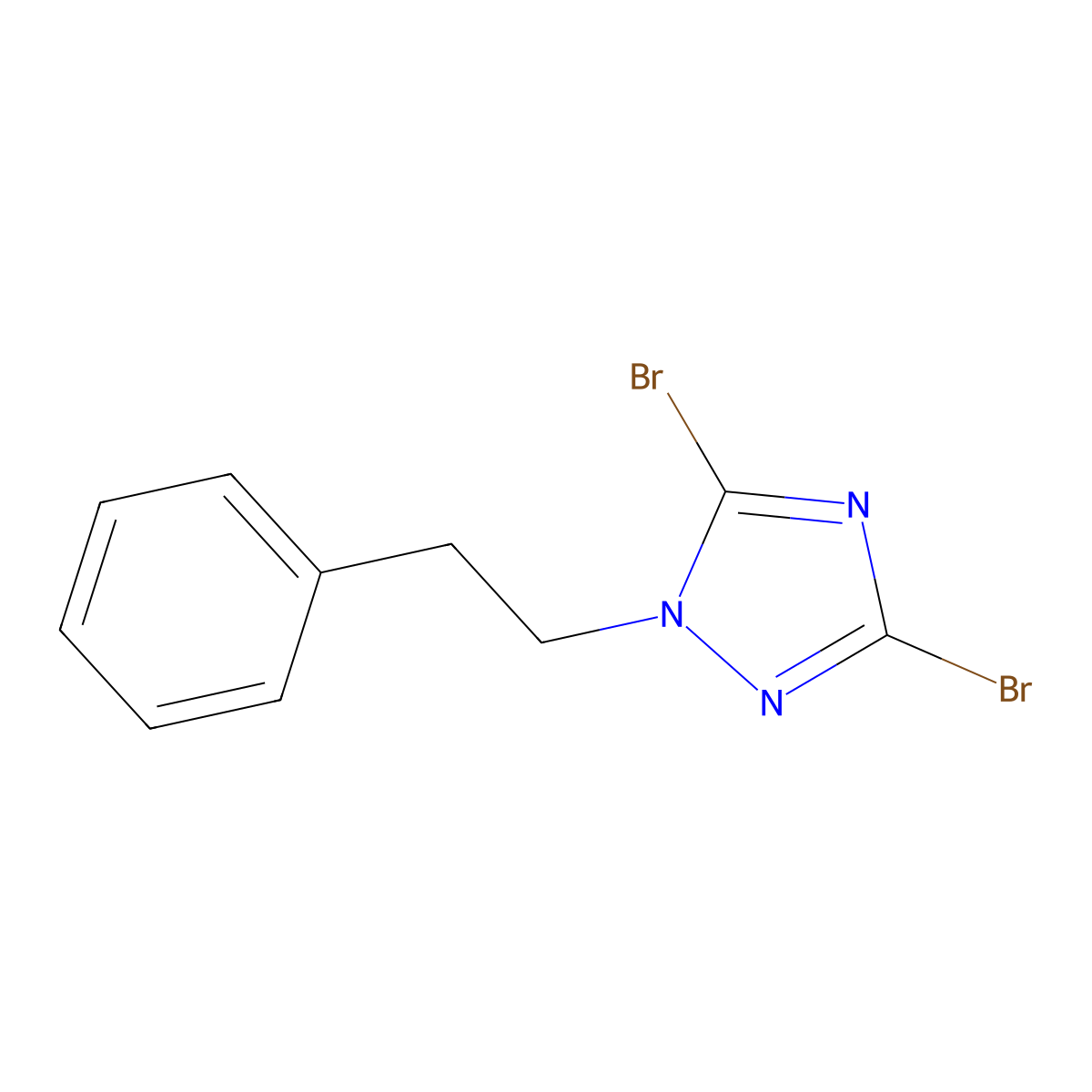 3,5-Dibromo-1-(2-phenylethyl)-1H-1,2,4-triazole molecular structure, CAS 1211430-96-4