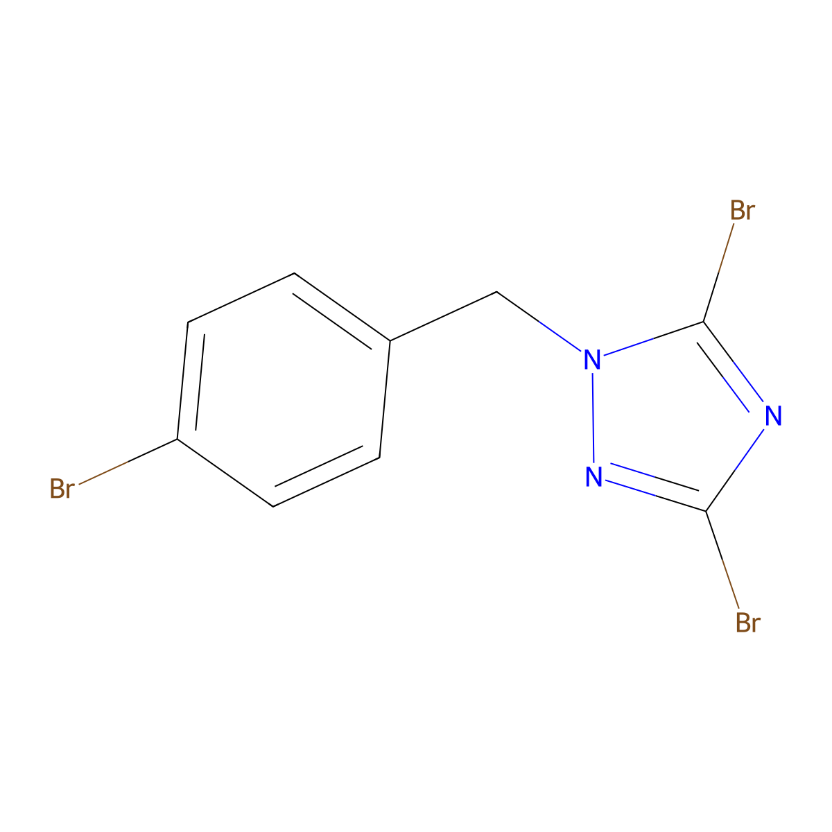 3,5-Dibromo-1-[(4-bromophenyl)methyl]-1H-1,2,4-triazole molecular structure, CAS 1211431-07-0