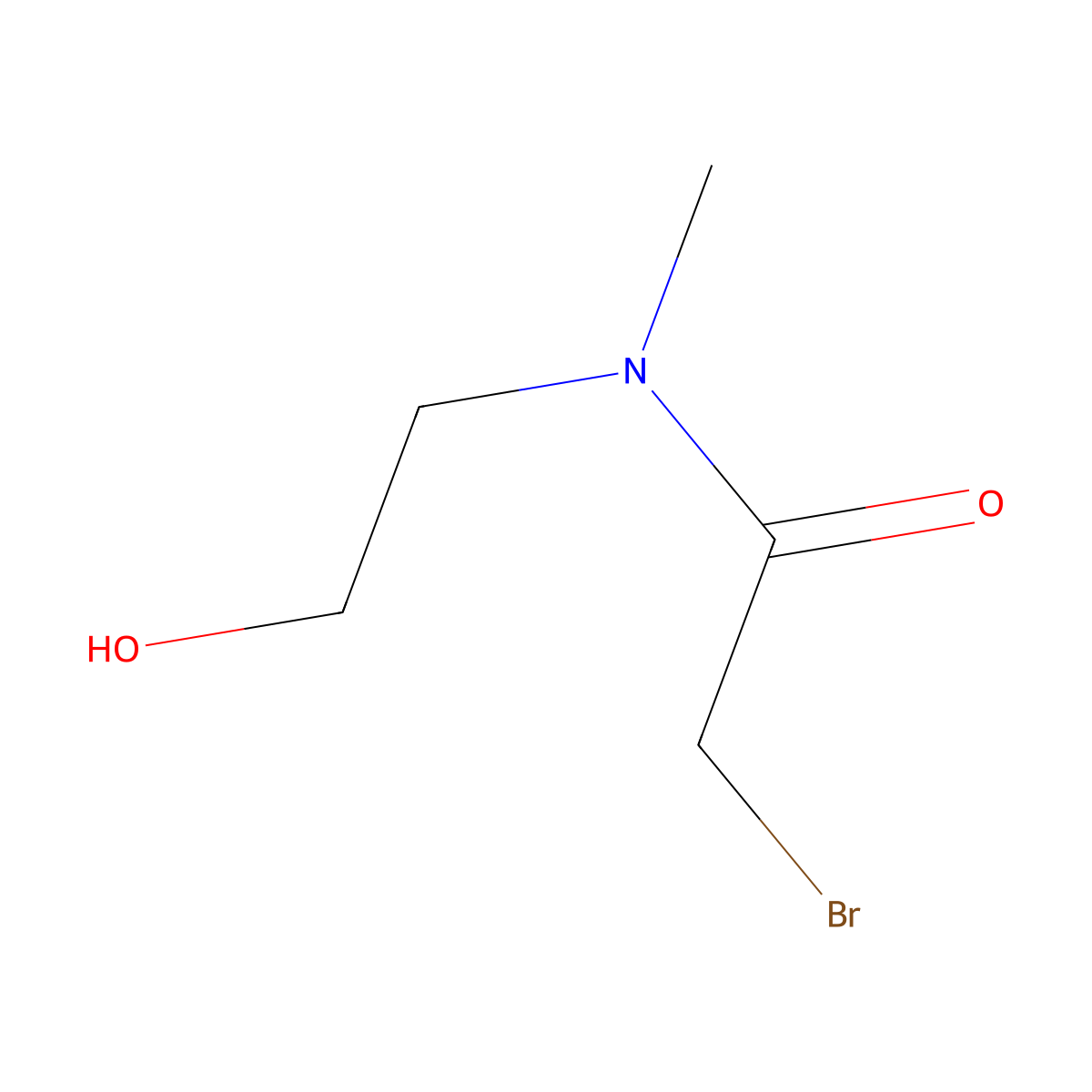 2-bromo-N-(2-hydroxyethyl)-N-methylacetamide molecular structure, CAS 1211431-38-7