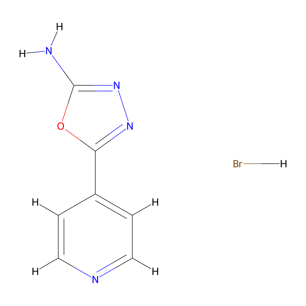 5-(Pyridin-4-yl)-1,3,4-oxadiazol-2-amine hydrobromide molecular structure, CAS 1211432-06-2