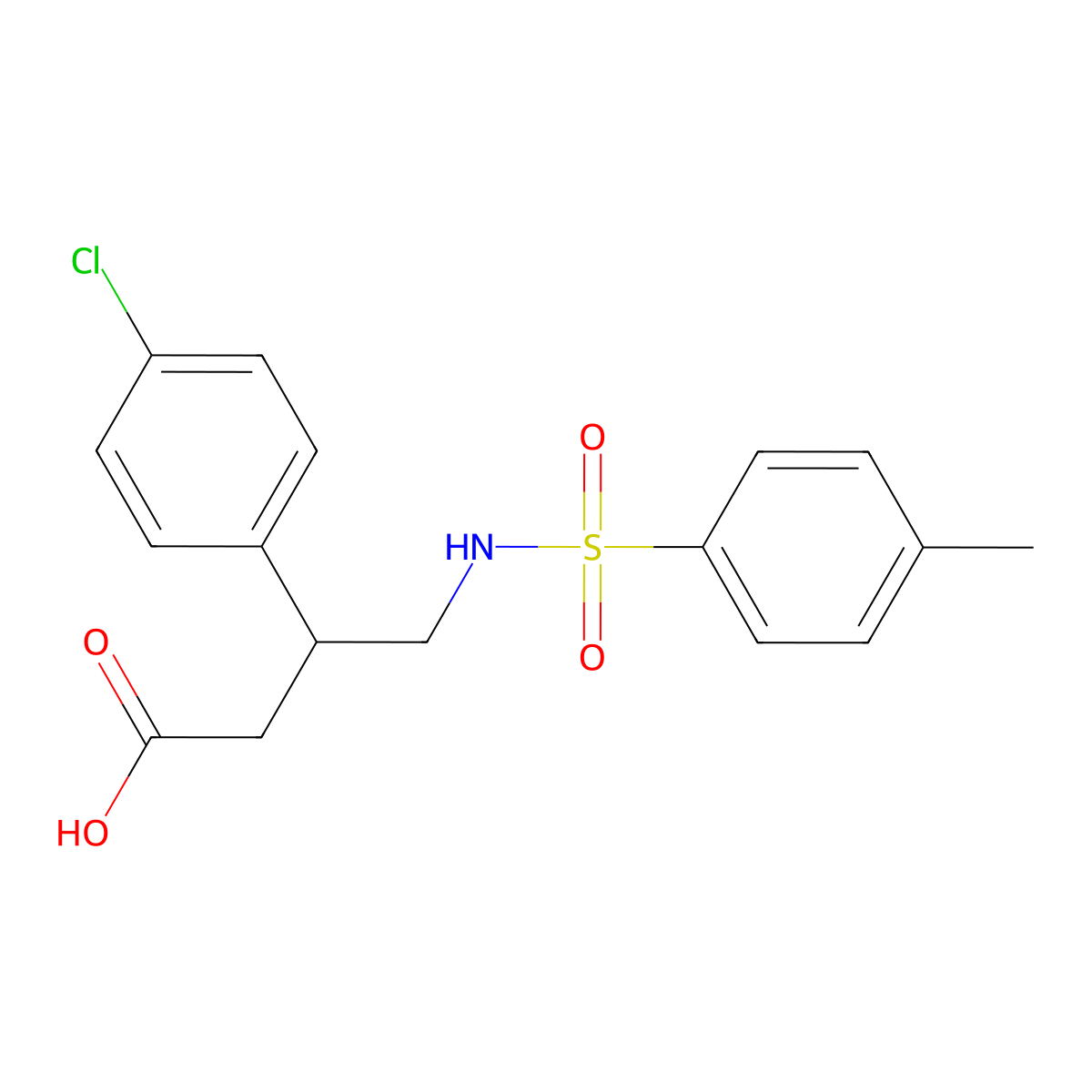 3-(4-Chlorophenyl)-4-(4-methylbenzenesulfonamido)butanoic acid molecular structure, CAS 1211434-17-1
