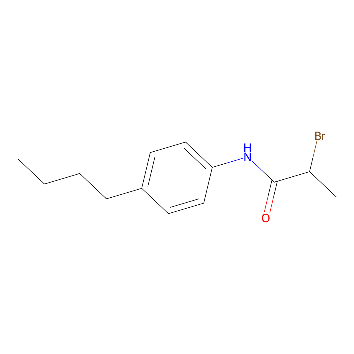 2-Bromo-N-(4-butylphenyl)propanamide molecular structure, CAS 1211435-77-6