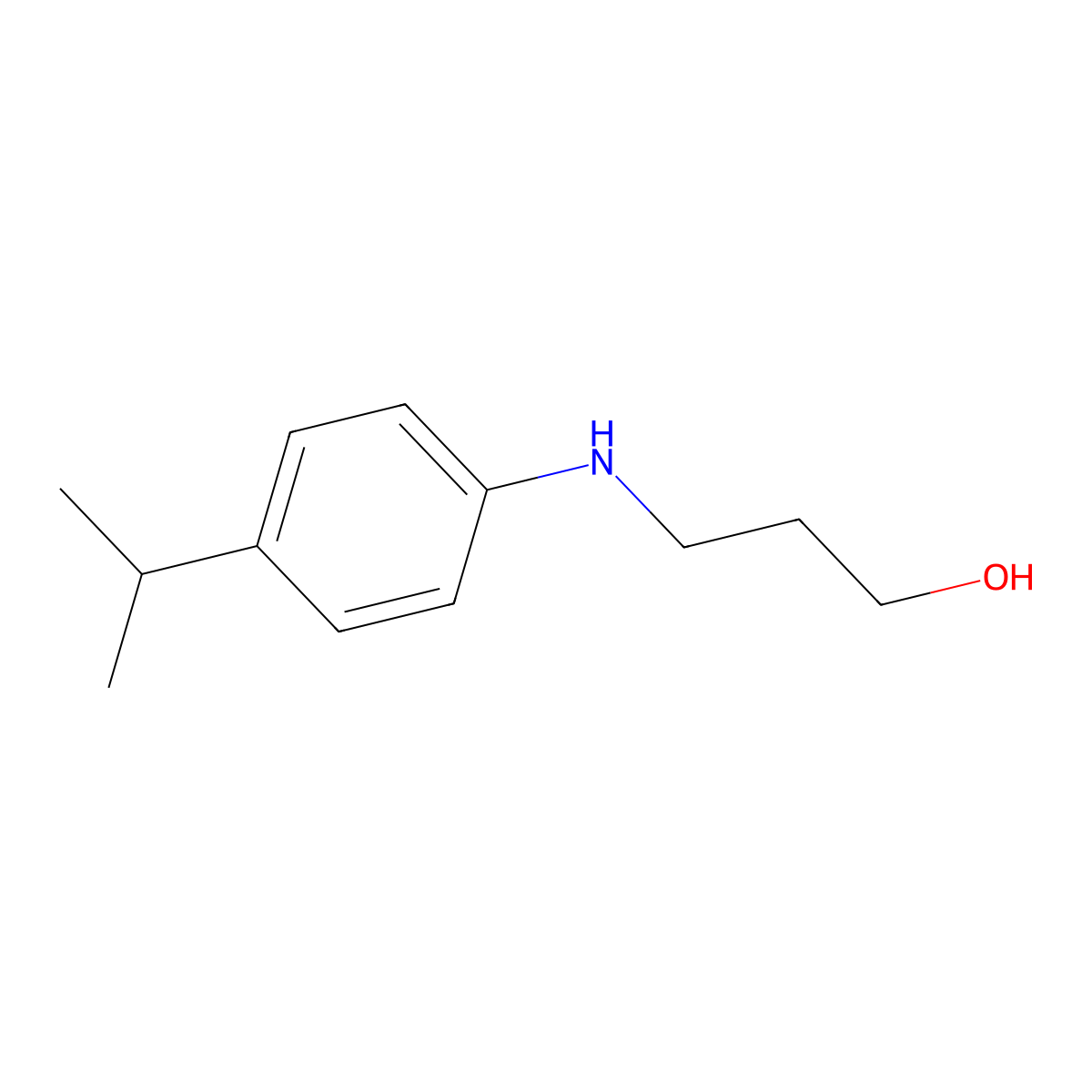 3-{[4-(Propan-2-yl)phenyl]amino}propan-1-ol molecular structure, CAS 1211436-49-5