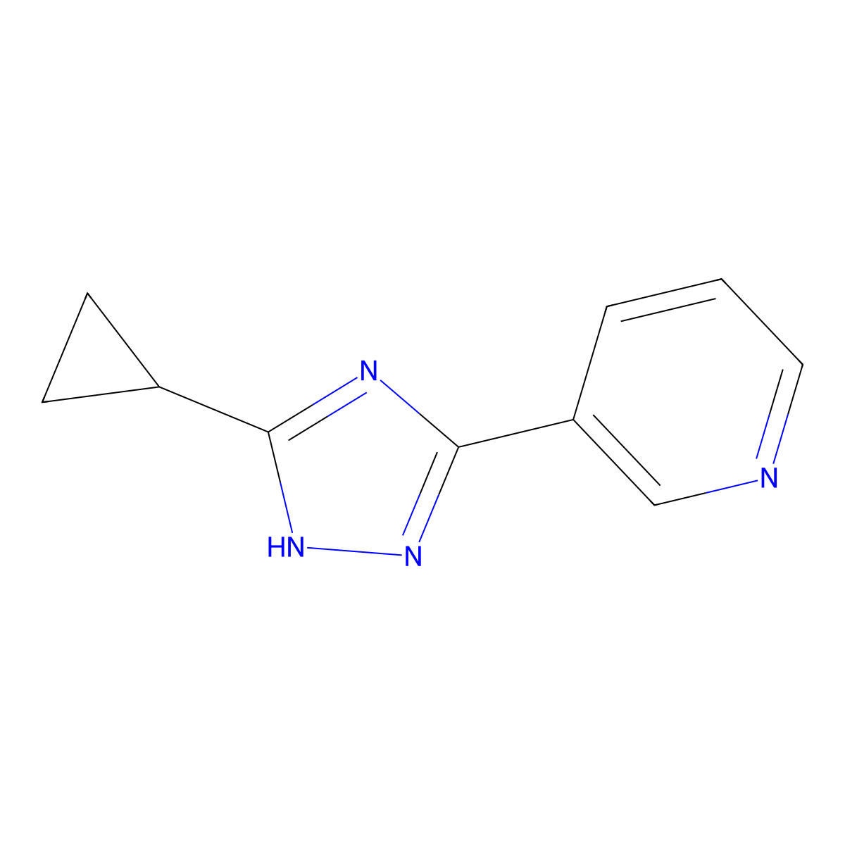 3-(5-cyclopropyl-1H-1,2,4-triazol-3-yl)pyridine molecular structure, CAS 1211439-70-1