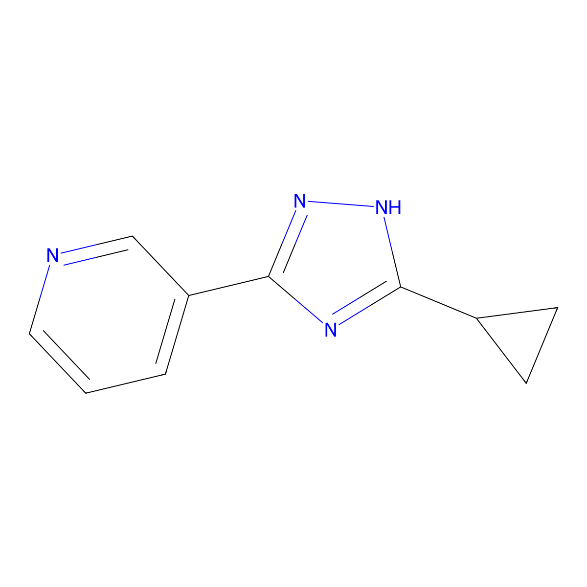 3-(5-cyclopropyl-1H-1,2,4-triazol-3-yl)pyridine molecular structure, CAS 1211439-70-1