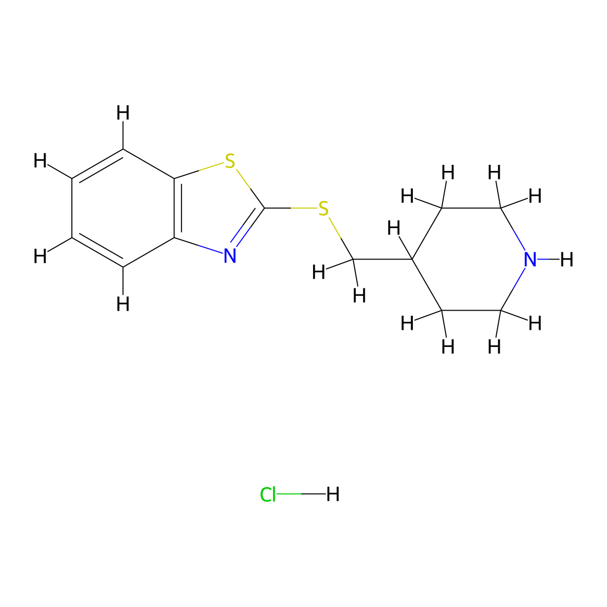 2-((Piperidin-4-ylmethyl)thio)benzo[d]thiazole hydrochloride molecular structure, CAS 1211439-73-4