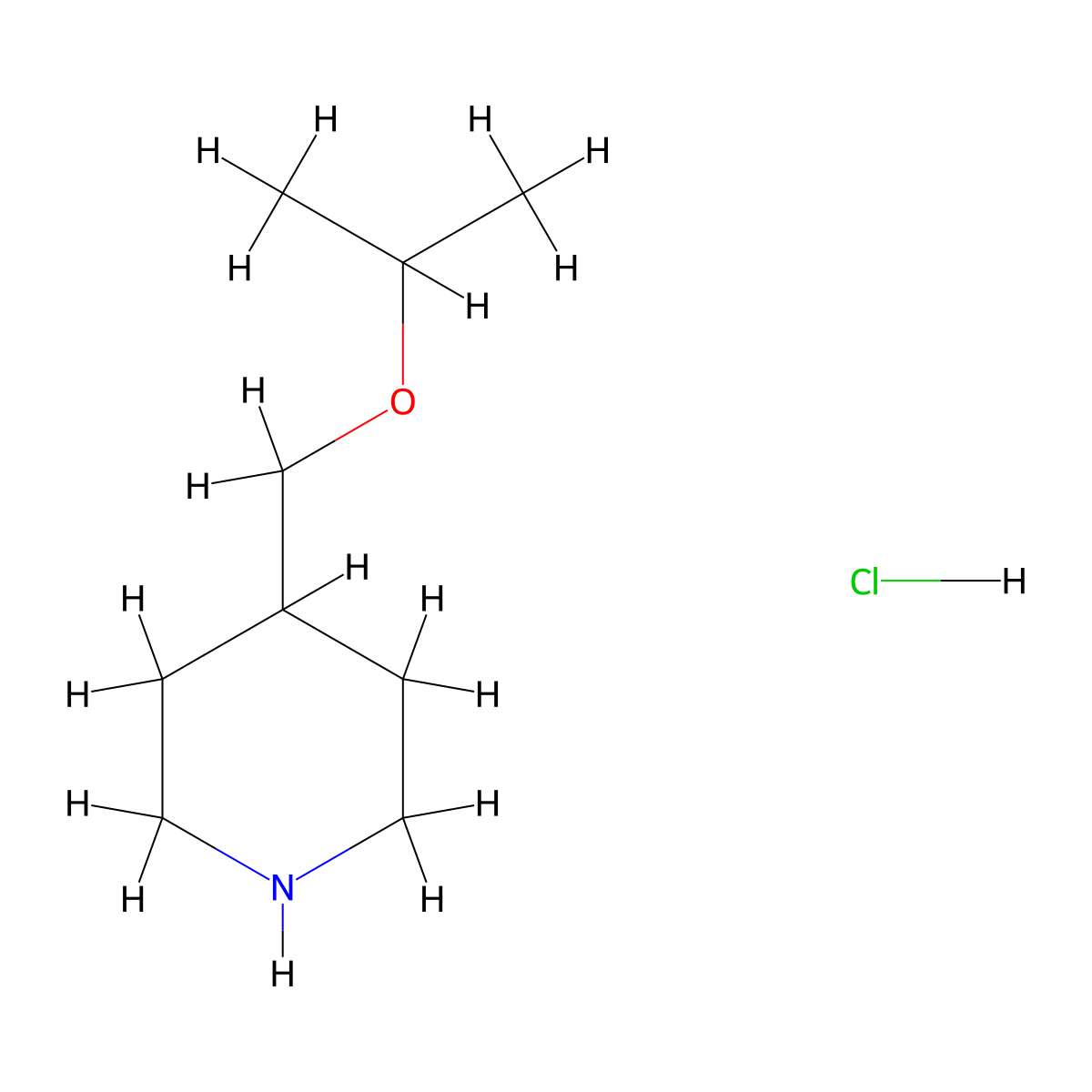 4-(Isopropoxymethyl)piperidine hydrochloride molecular structure, CAS 1211439-83-6