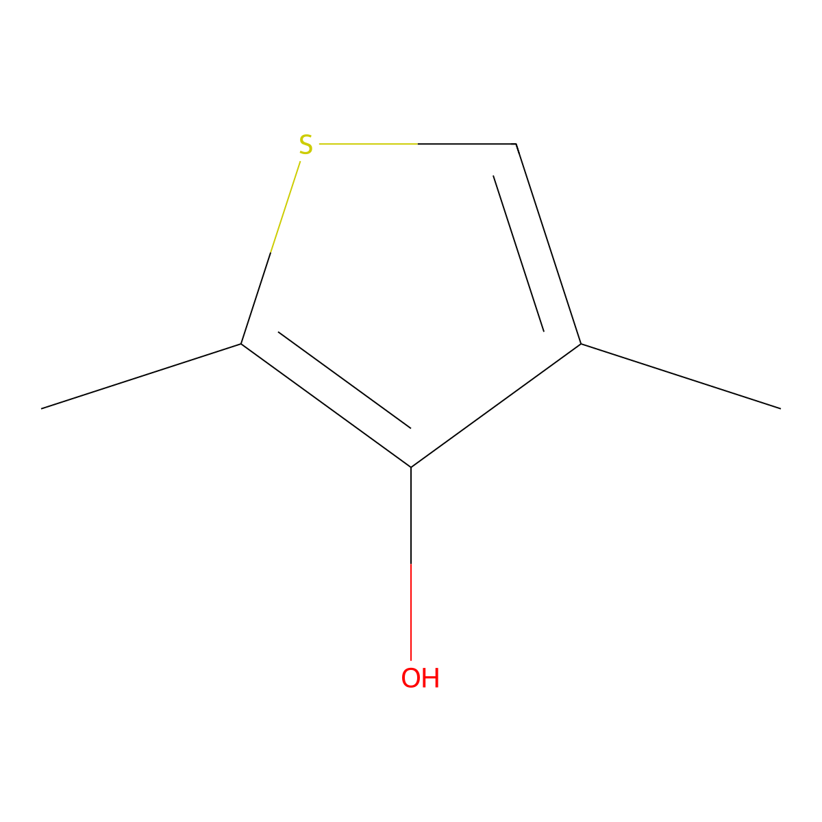 3-Hydroxy-2,4-dimethylthiophene molecular structure, CAS 121144-97-6