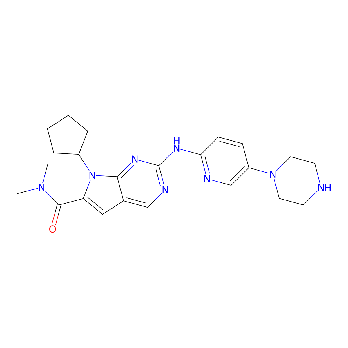 Ribociclib molecular structure, CAS 1211441-98-3
