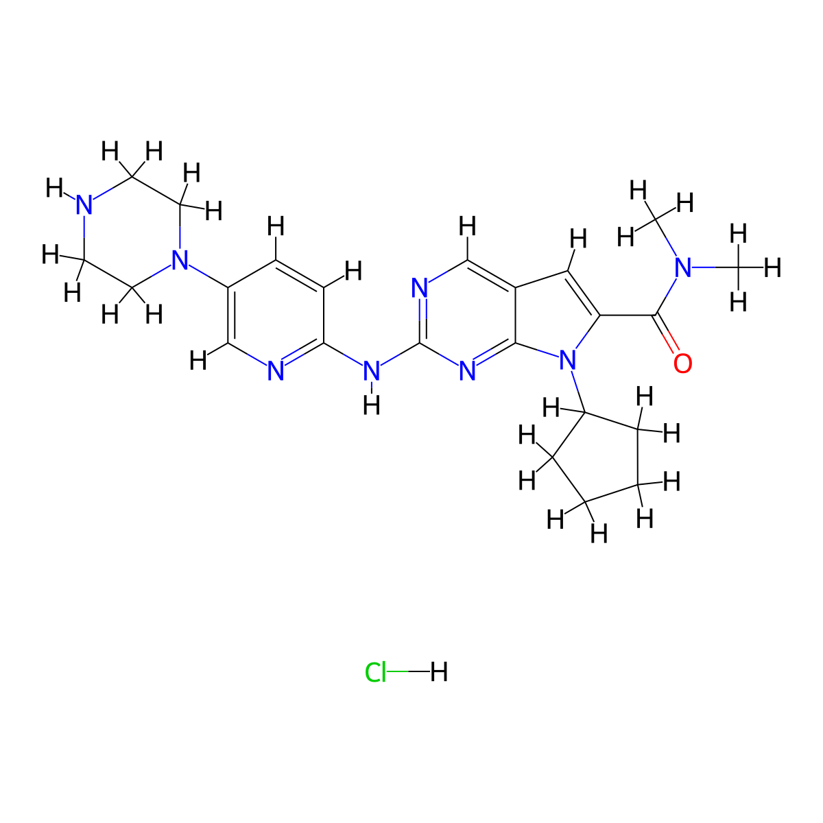 Ribociclib hydrochloride molecular structure, CAS 1211443-80-9