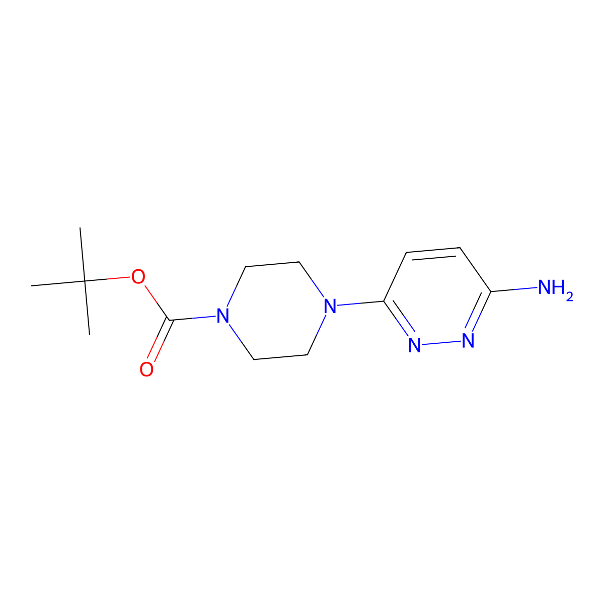 Tert-butyl 4-(6-aminopyridazin-3-yl)piperazine-1-carboxylate molecular structure, CAS 1211444-09-5