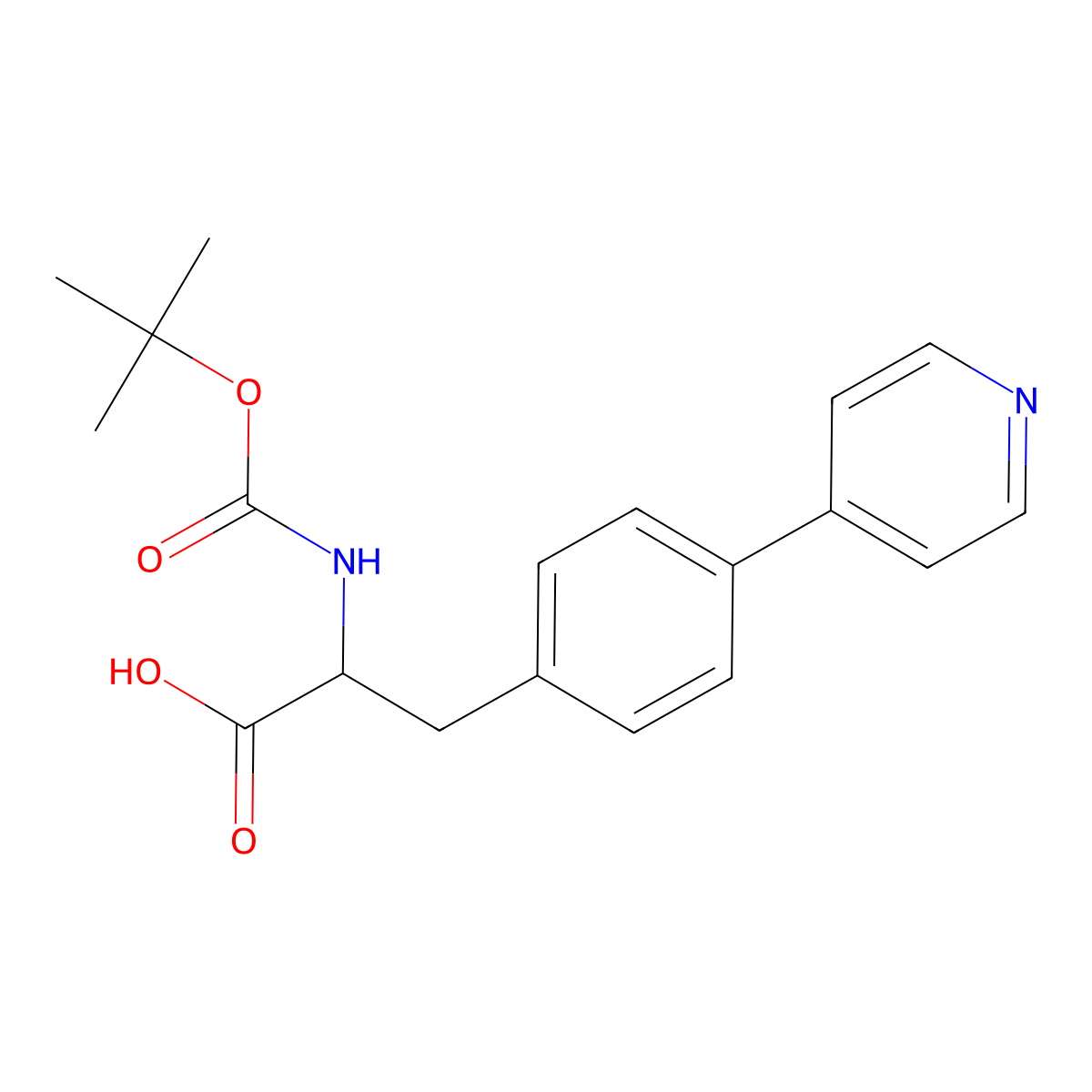 (R)-2-(tert-butoxycarbonylamino)-3-(4-(pyridin-4-yl)phenyl)propanoic acid molecular structure, CAS 1211448-70-2