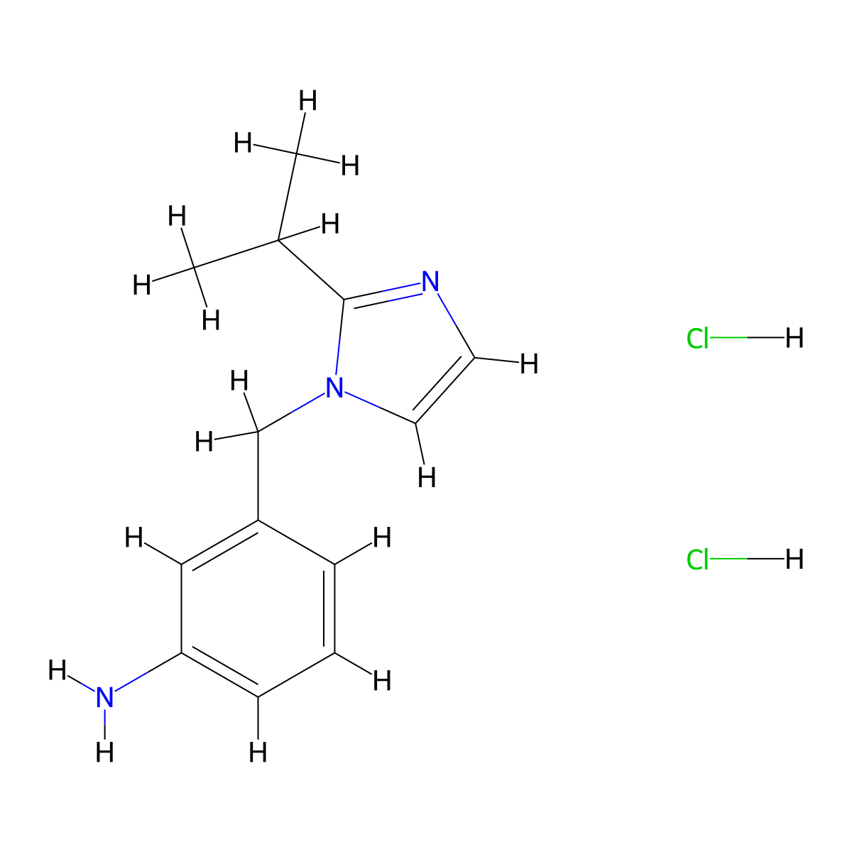 (3-((2-Isopropyl-1H-imidazol-1-yl)methyl)phenyl)amine dihydrochloride molecular structure, CAS 1211449-75-0