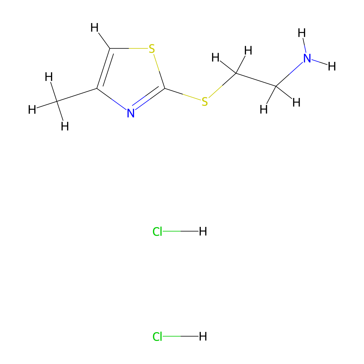 2-[(4-Methyl-1,3-thiazol-2-yl)sulfanyl]ethan-1-amine dihydrochloride molecular structure, CAS 1211449-80-7