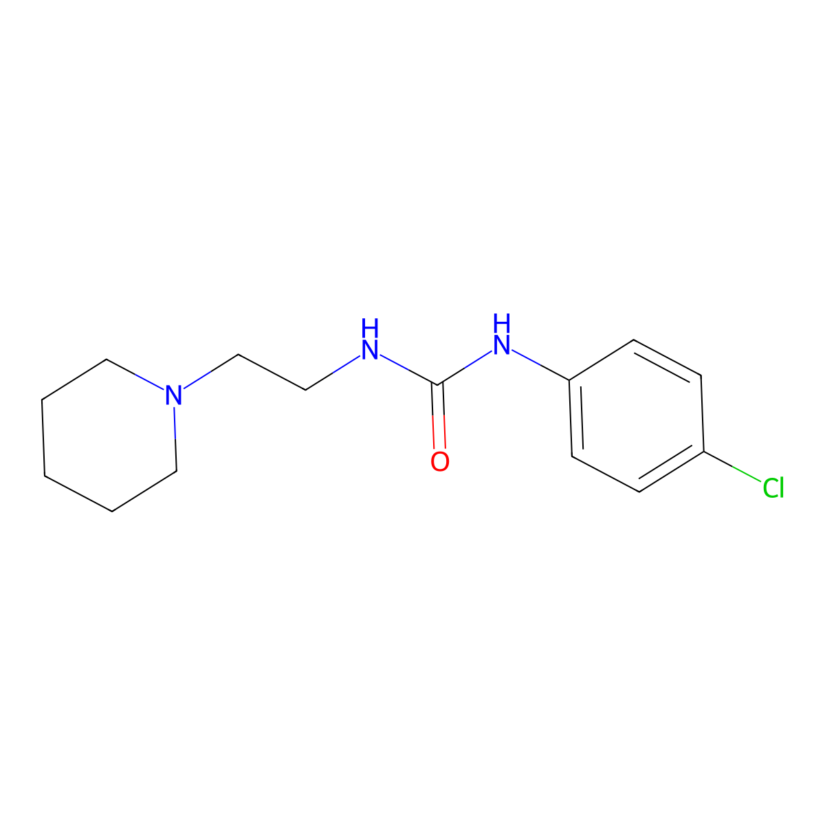 1-(4-Chlorophenyl)-3-(2-piperidin-1-ylethyl)urea molecular structure, CAS 121145-86-6