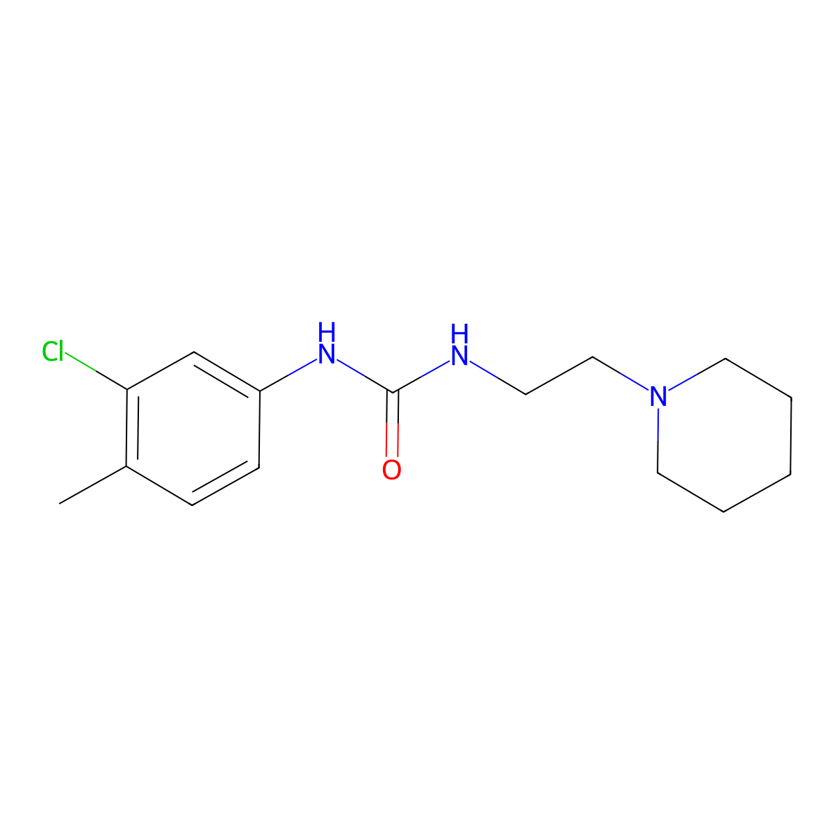 1-(3-Chloro-4-methylphenyl)-3-(2-piperidin-1-ylethyl)urea molecular structure, CAS 121145-88-8