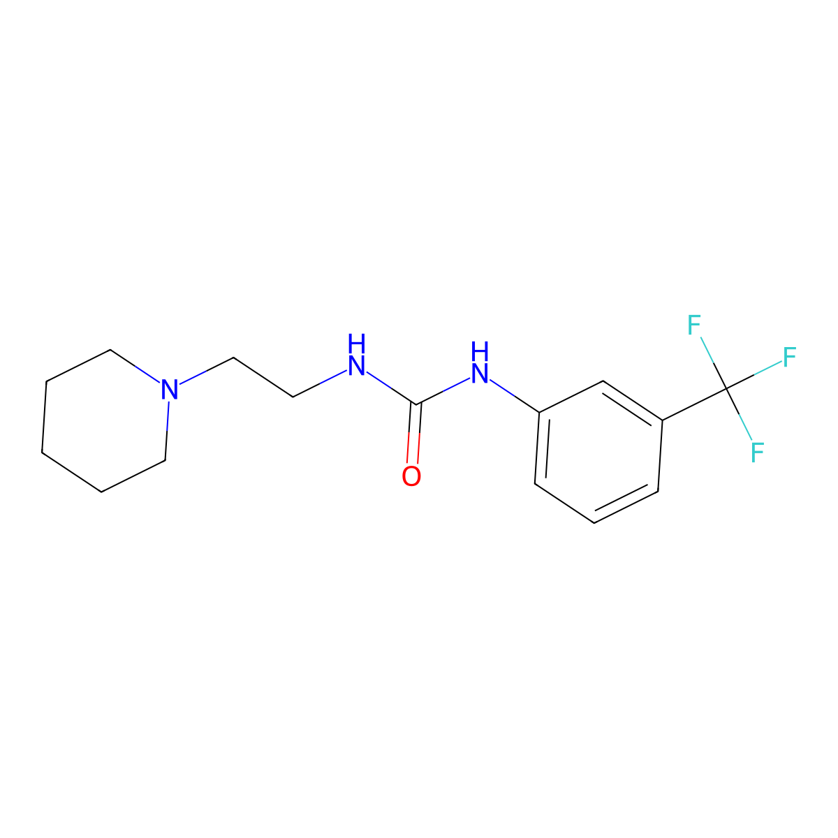 1-(2-Piperidin-1-ylethyl)-3-[3-(trifluoromethyl)phenyl]urea molecular structure, CAS 121145-90-2