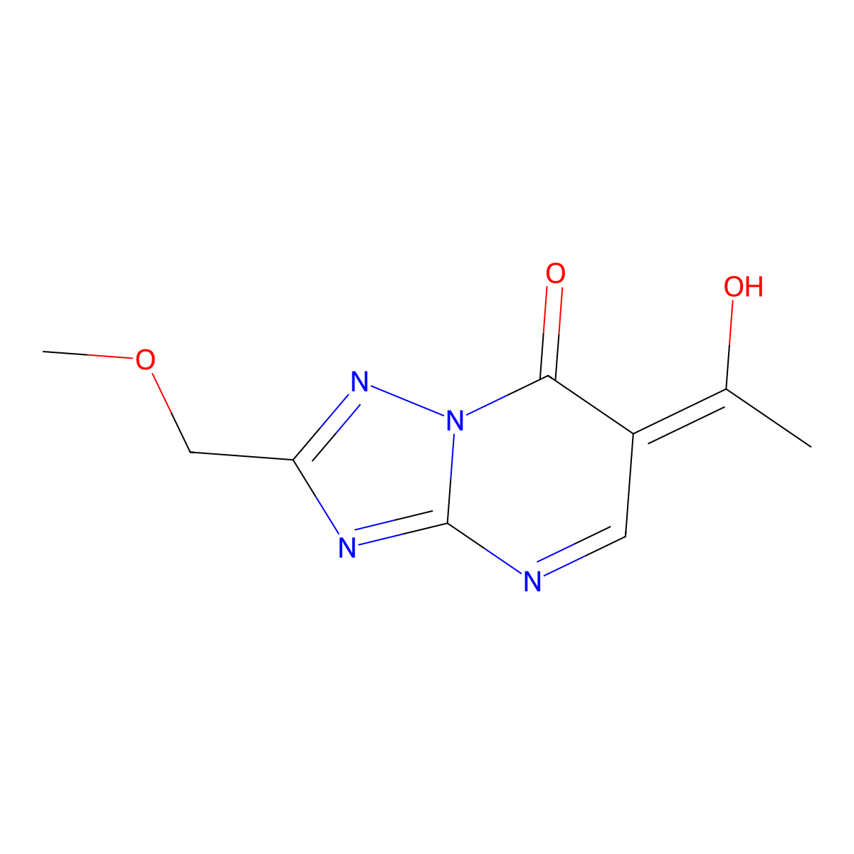 6-(1-Hydroxyethylidene)-2-(methoxymethyl)-[1,2,4]triazolo[1,5-a]pyrimidin-7-one molecular structure, CAS 1211450-09-7