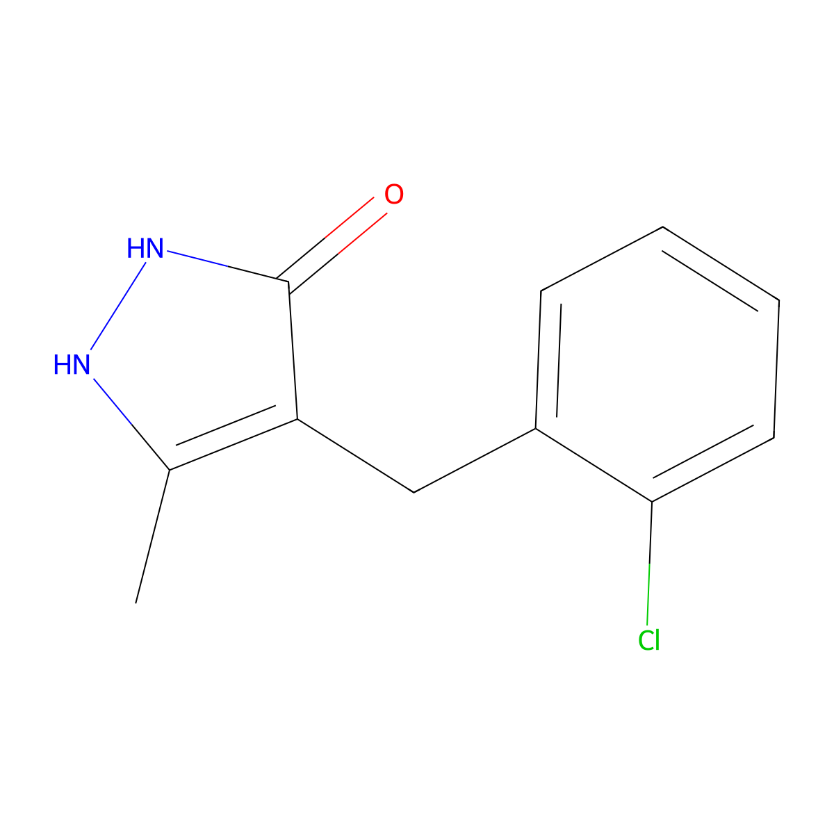 4-(2-chlorobenzyl)-3-methyl-1H-pyrazol-5-ol molecular structure, CAS 1211450-13-3