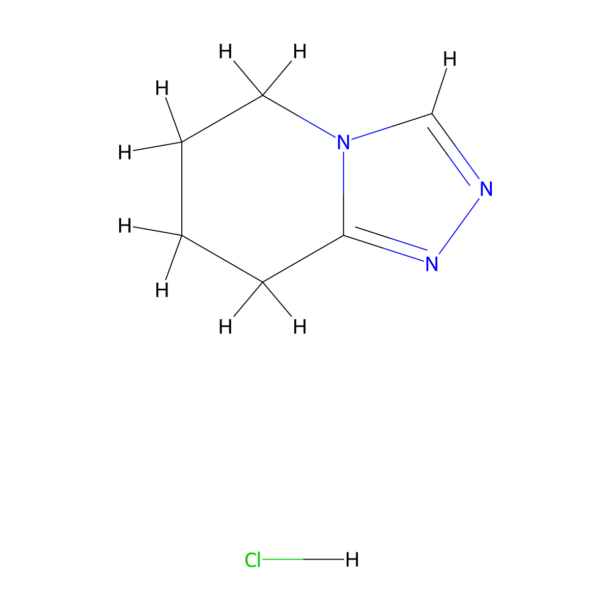 5,6,7,8-Tetrahydro[1,2,4]triazolo[4,3-A]pyridine hydrochloride molecular structure, CAS 1211450-17-7