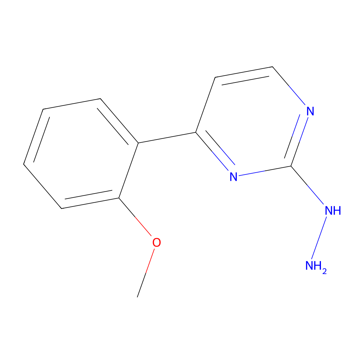 2-Hydrazino-4-(2-methoxyphenyl)pyrimidine molecular structure, CAS 1211451-37-4