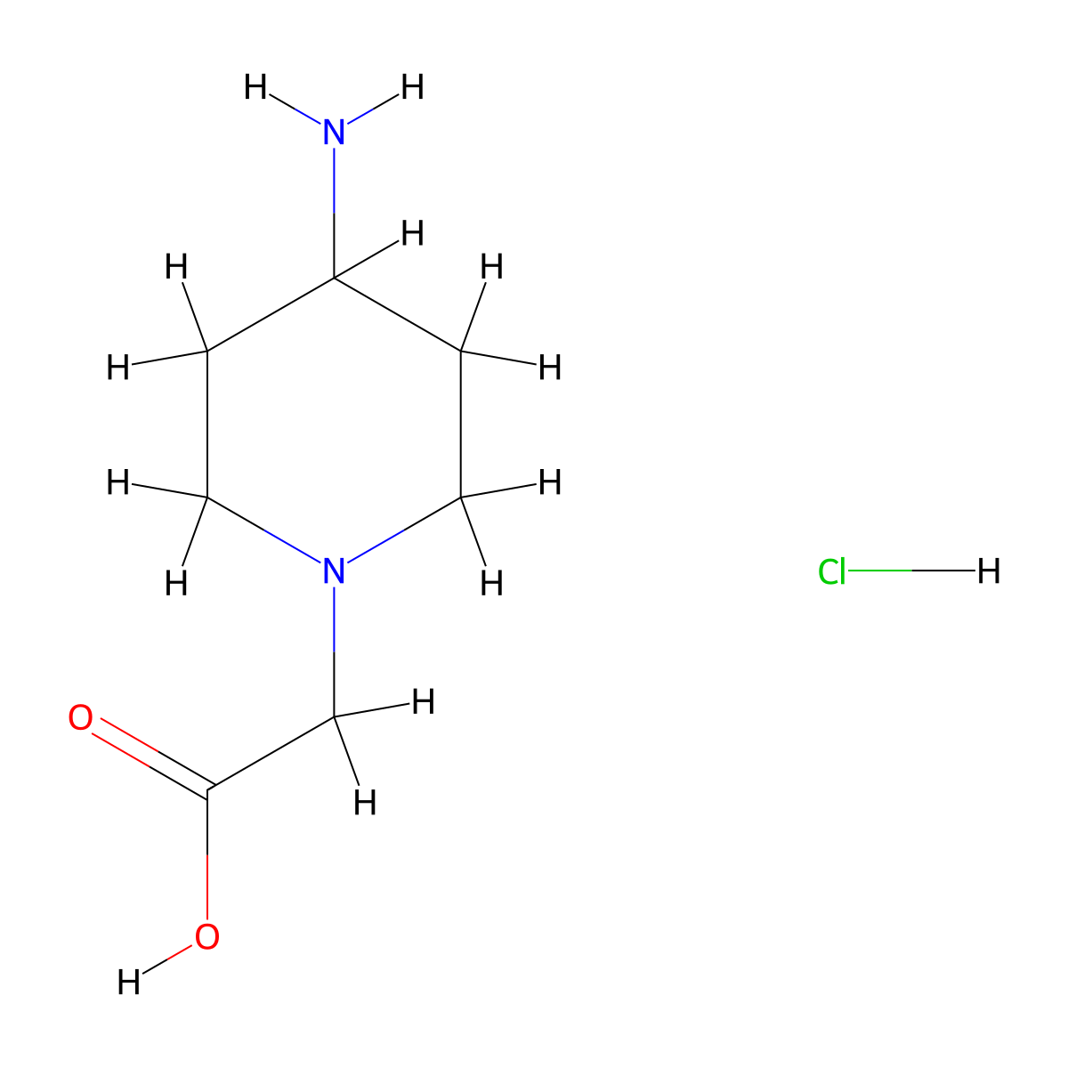 2-(4-Aminopiperidin-1-yl)acetic acid hydrochloride molecular structure, CAS 1211452-06-0