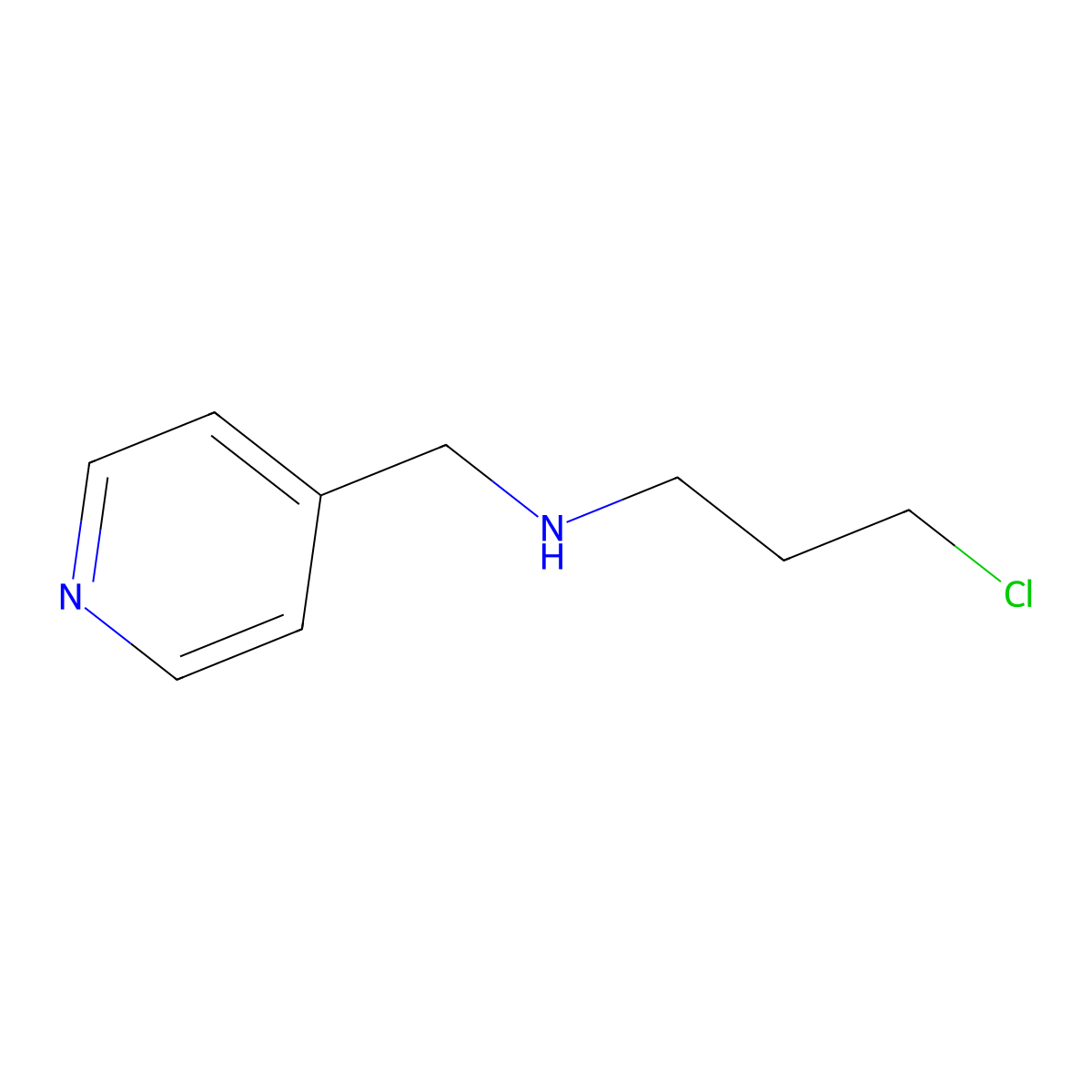 (3-Chloropropyl)[(pyridin-4-yl)methyl]amine molecular structure, CAS 1211455-05-8