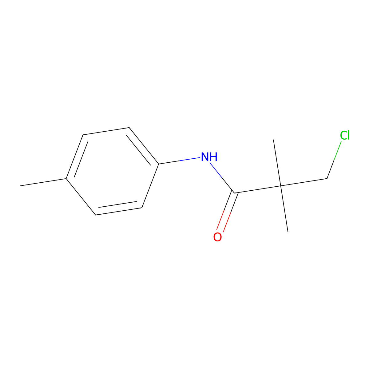 3-chloro-2,2-dimethyl-N-(4-methylphenyl)propanamide molecular structure, CAS 1211455-32-1