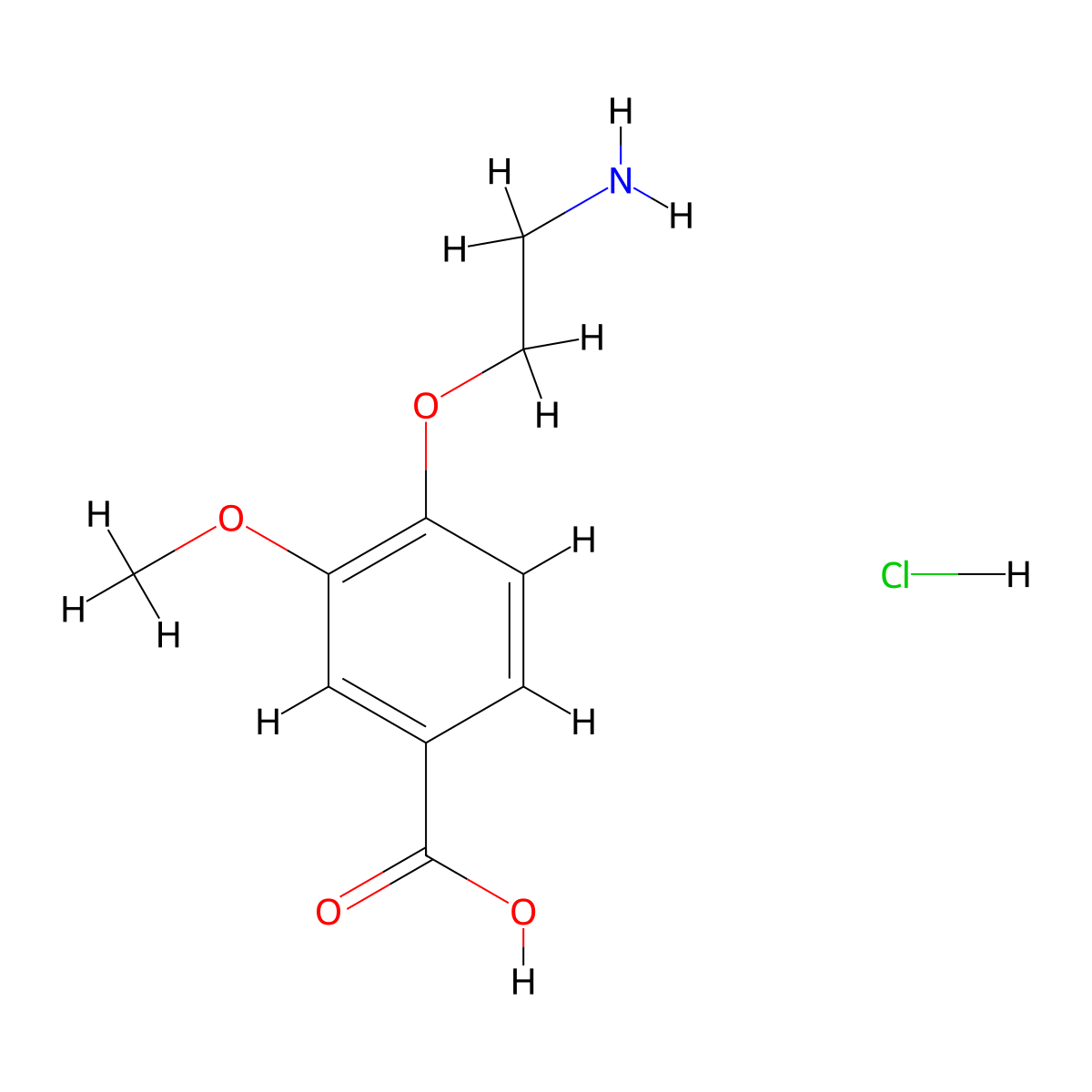 4-(2-Aminoethoxy)-3-methoxybenzoic acid hydrochloride molecular structure, CAS 1211459-03-8