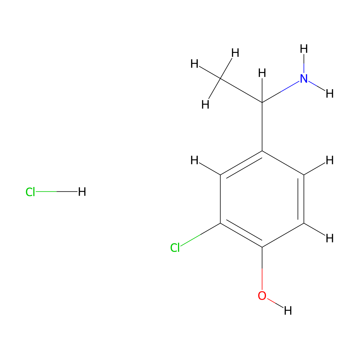 4-(1-Aminoethyl)-2-chlorophenol hydrochloride molecular structure, CAS 1211459-33-4