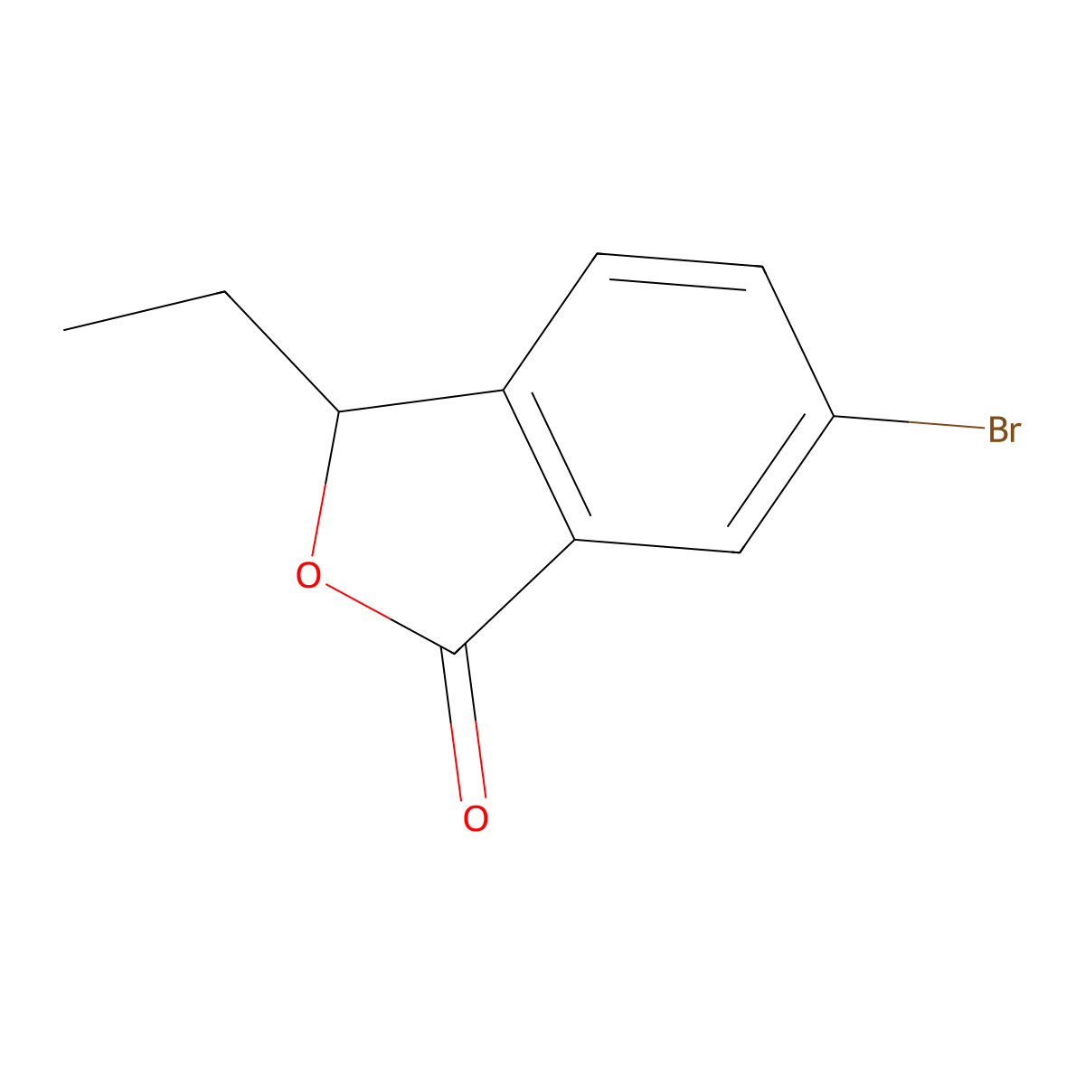 6-Bromo-3-ethyl-1,3-dihydro-2-benzofuran-1-one molecular structure, CAS 121146-18-7