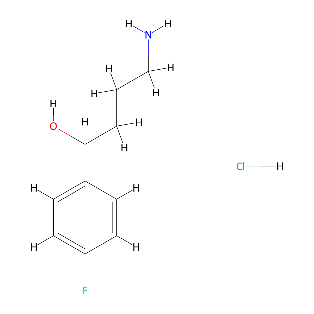 4-Amino-1-(4-fluorophenyl)butan-1-ol hydrochloride molecular structure, CAS 1211461-06-1