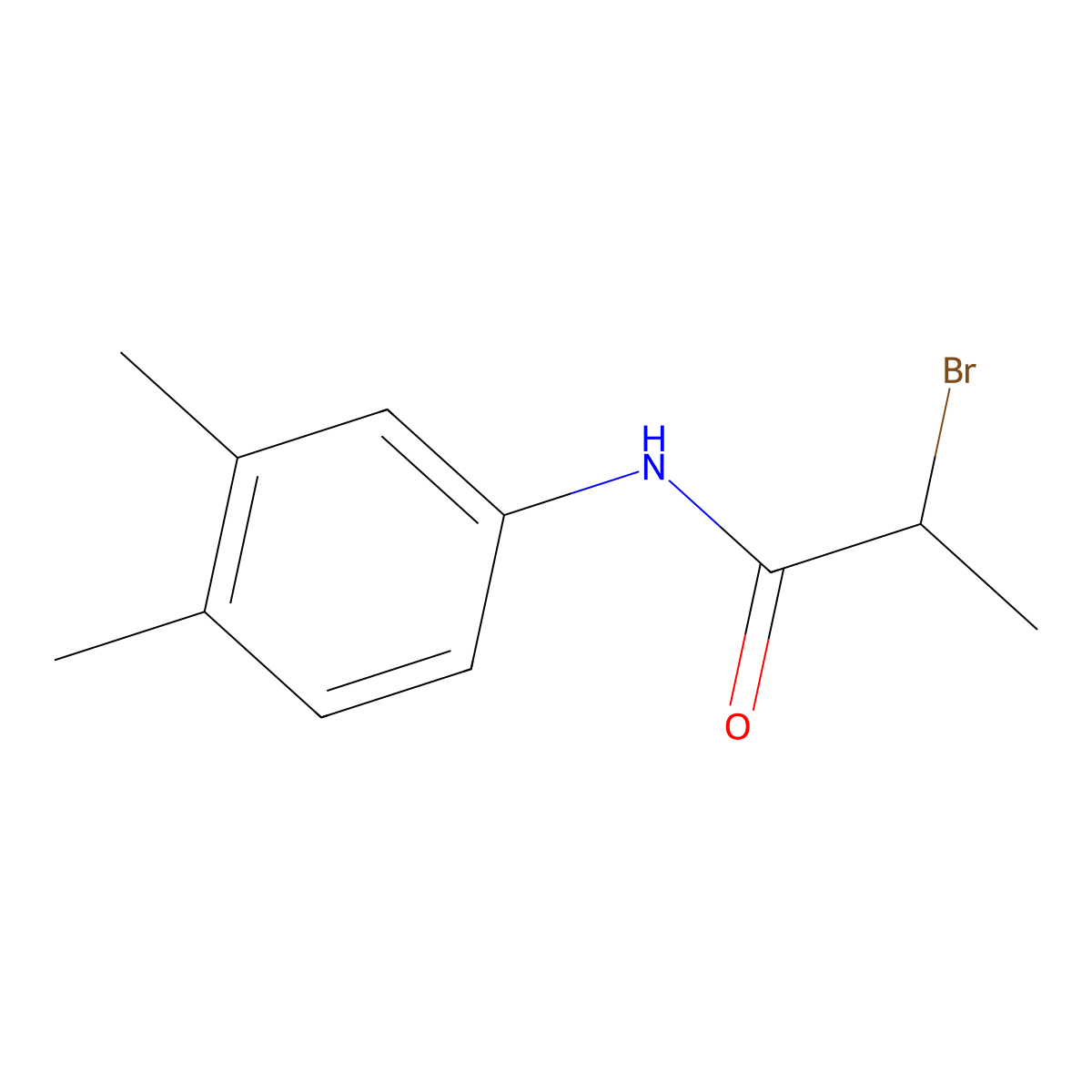 2-bromo-N-(3,4-dimethylphenyl)propanamide molecular structure, CAS 1211461-08-3