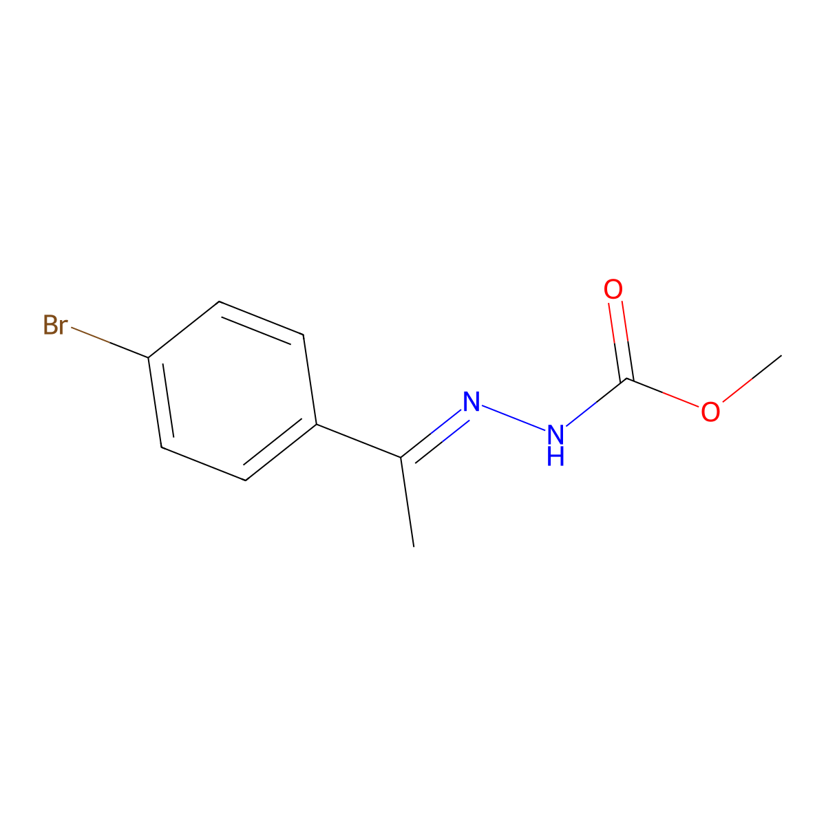 Methyl 2-[1-(4-bromophenyl)ethylidene]-1-hydrazinecarboxylate molecular structure, CAS 1211461-40-3