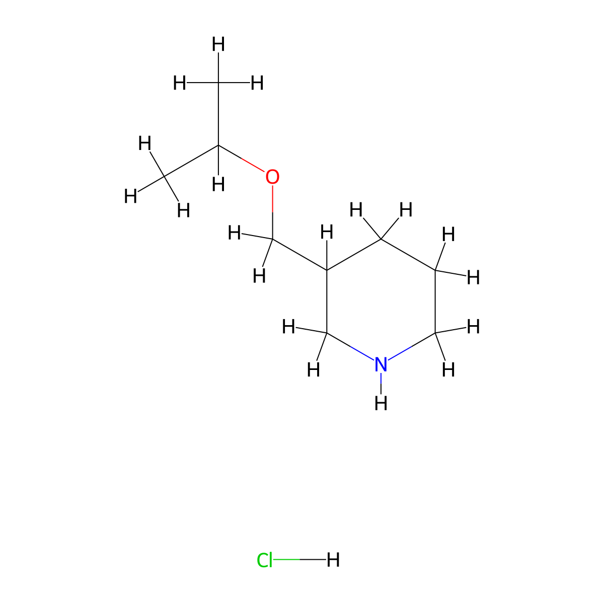 3-(Isopropoxymethyl)piperidine hydrochloride molecular structure, CAS 1211462-12-2