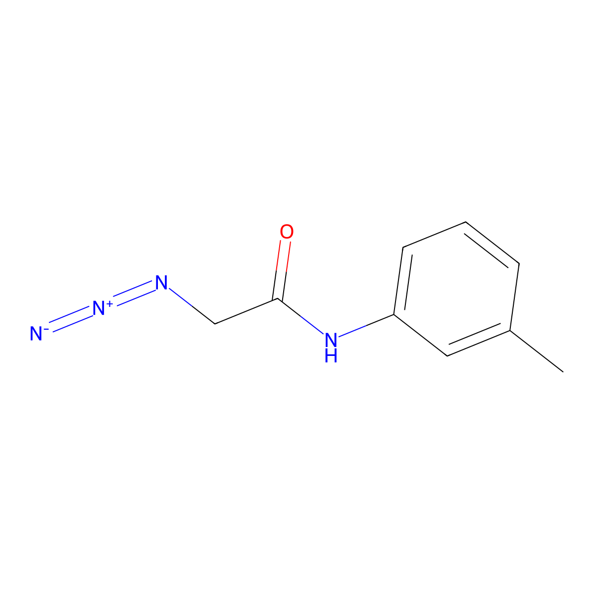 2-azido-N-(3-methylphenyl)acetamide molecular structure, CAS 1211462-24-6