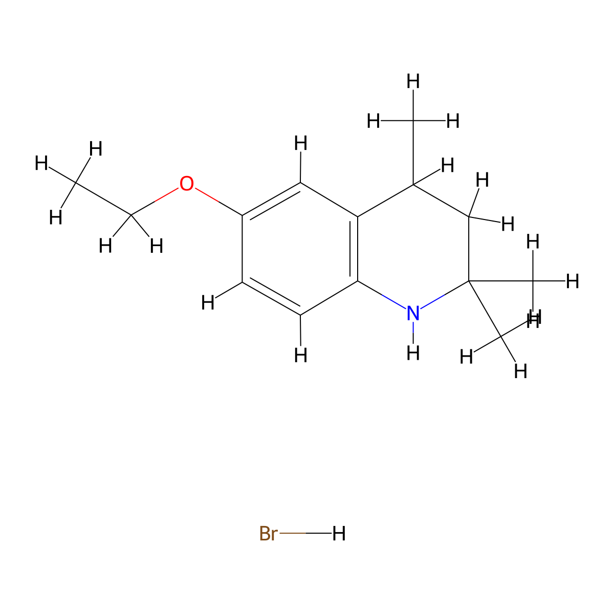 6-Ethoxy-2,2,4-trimethyl-1,2,3,4-tetrahydroquinoline hydrobromide molecular structure, CAS 1211462-34-8
