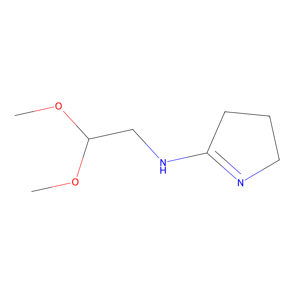 N-(2,2-dimethoxyethyl)-3,4-dihydro-2H-pyrrol-5-amine molecular structure, CAS 1211463-67-0