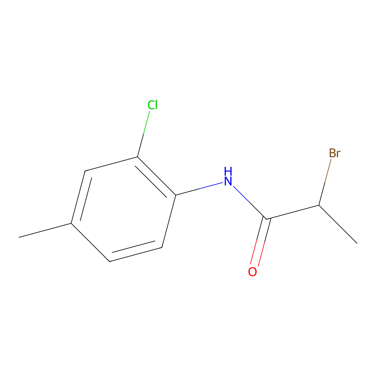 2-Bromo-N-(2-chloro-4-methylphenyl)propanamide molecular structure, CAS 1211464-21-9