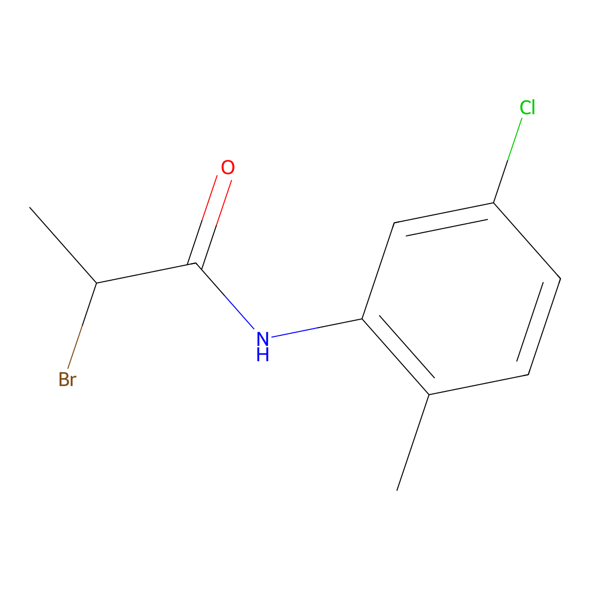 2-bromo-N-(5-chloro-2-methylphenyl)propanamide molecular structure, CAS 1211465-92-7