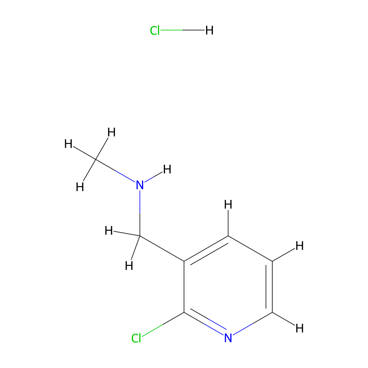 [(2-Chloro-3-pyridinyl)methyl]methylamine hydrochloride molecular structure, CAS 1211467-23-0