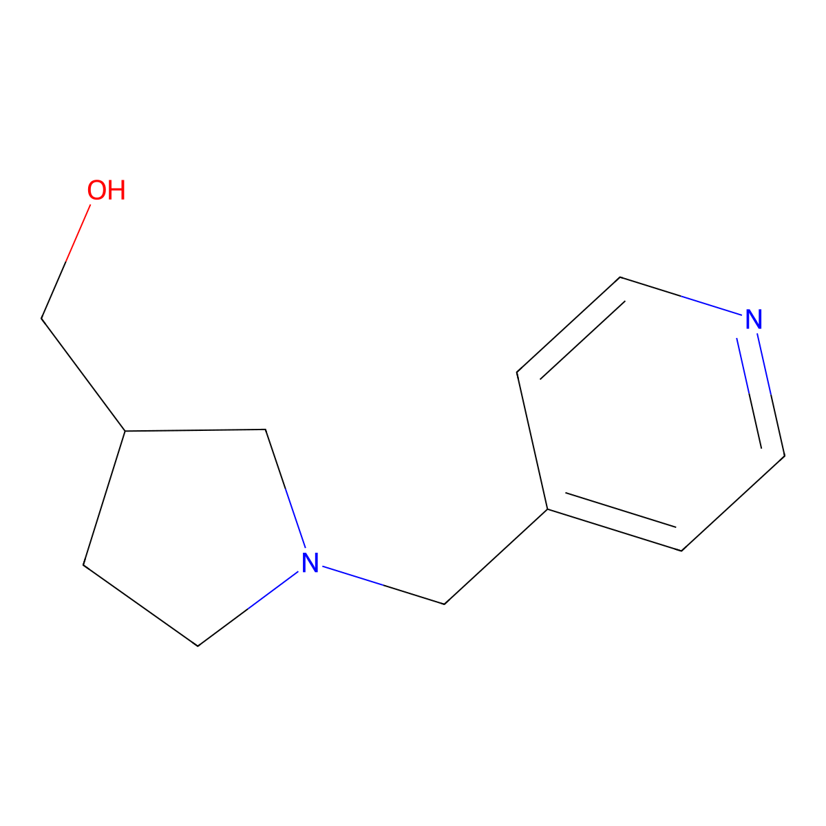(1-(Pyridin-4-ylmethyl)pyrrolidin-3-yl)methanol molecular structure, CAS 1211467-53-6