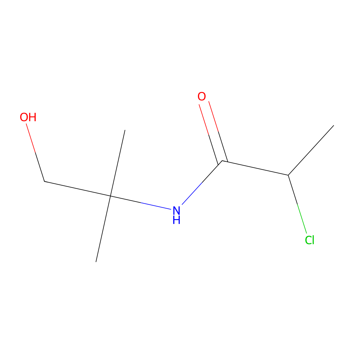 2-chloro-N-(1-hydroxy-2-methylpropan-2-yl)propanamide molecular structure, CAS 1211469-05-4