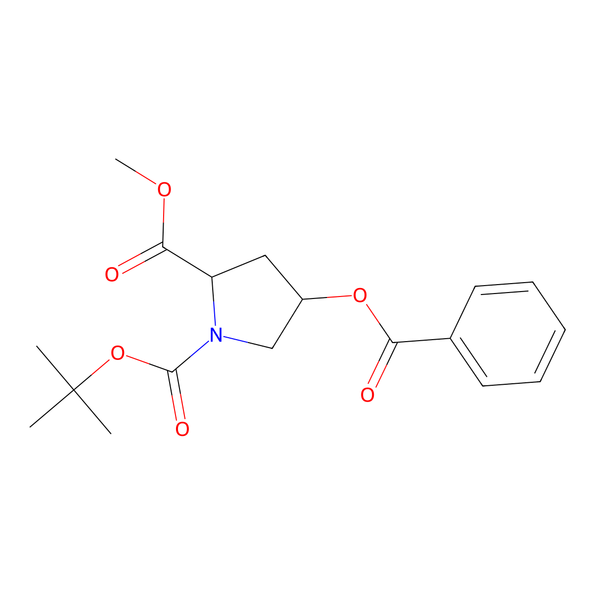 (2S,4S)-1-tert-Butyl 2-methyl 4-(benzoyloxy)pyrrolidine-1,2-dicarboxylate molecular structure, CAS 121147-94-2