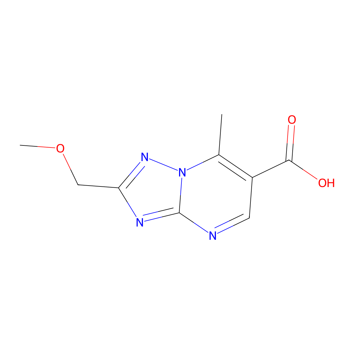 2-(Methoxymethyl)-7-methyl-[1,2,4]triazolo[1,5-a]pyrimidine-6-carboxylic acid molecular structure, CAS 1211472-13-7